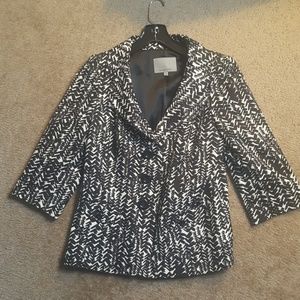 Nordstrom Classiques black & white button jacket
